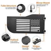 US Flag Logo Steel Tubular 4 Doors with Side View Mirror(07-18 Wrangler JK）