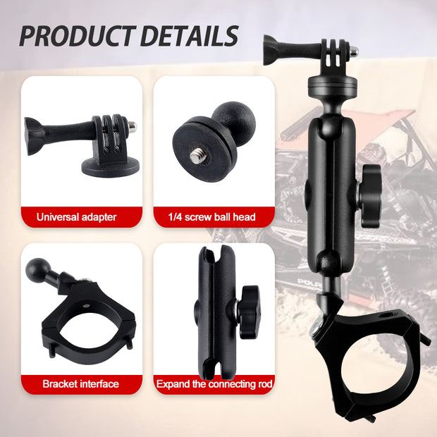 Camera Mount Holder for GoPro, 1.75"-2" Roll Bar Compatible for All GoPro Models (UTV ATV )