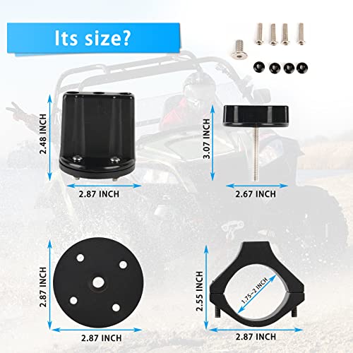 UTV ATV Gas Can Mount 2 Pack, Oil Mounting Holder Gas Tank Cans Holder for 10L Red Fuel Tank Barrel, 1.75"-2" Roll Bar (Polaris RZR Pioneer Yamaha Can Am Maverick X3)