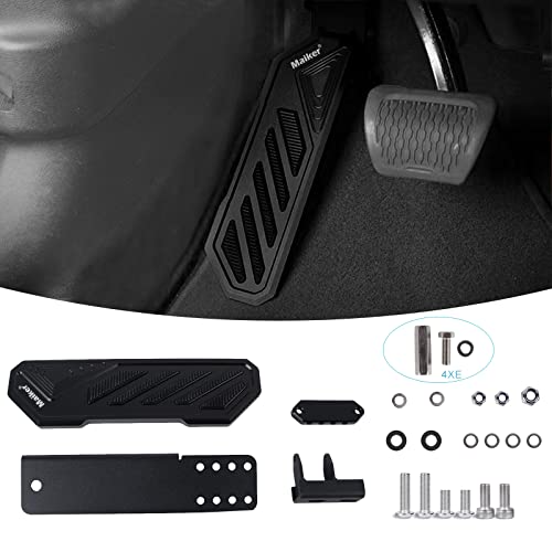 Panel de apoyo para reposapiés del lado izquierdo del pedal muerto compatible con Jeep Wrangler JL/Gladiator JT 4XE 2018-2022, antideslizante engrosado, negro