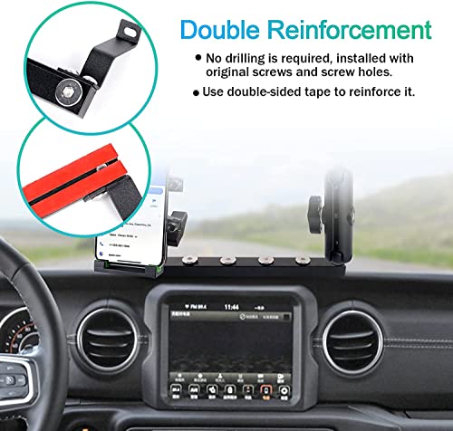 MAIKER OFF ROAD Phone Holder Mount for 2018-2021 Jeep Wrangler JL JLU 2 Mounts for Action Camera and GPS Navigation