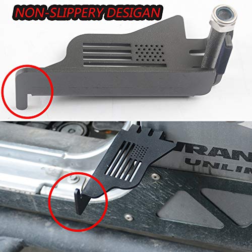 Metal Steel Front Door Foot Pegs with US Flag Style for 2007-2021 Jeep Wrangler JK JKU JL JLU