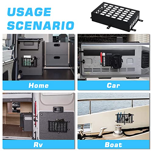 2 Pieces Universal Metal Car Storage Box Small Cargo Pocket Molle Panel Frame Storage System (Car Truck RV Boat Home Storage)