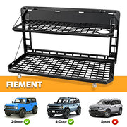 Folding Rear Tailgate Table Aluminum Alloy 2-Tier Camping Cargo Shelf Luggage Holder Carrier (21-23 Ford Bronco 2/4 Doors)