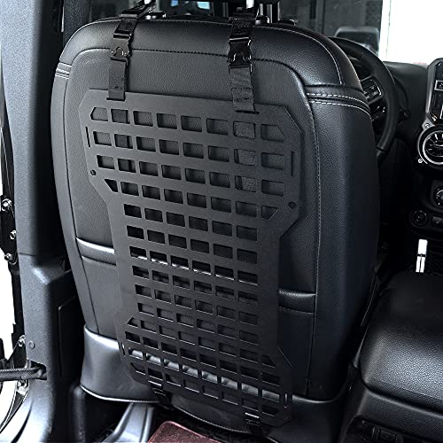 Two sets Tactical Rigid Molle Aluminum Insert Panel with Multifunctional Storage Bag,Medical First Aid Utility Pouch,Water Cup Bag Modular Platform and 20 Fastening Tape for Jeep,SUV,Car, 2