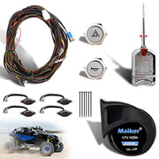 Universal UTV Turn Signal Kit, Street Legal Kit with Amber/Red LED lights, 510Hz Horn Kit, Column Turn Switch, Emergency Switch (Honda Pioneer, Polaris RZR, Can-Am, Kawasak)