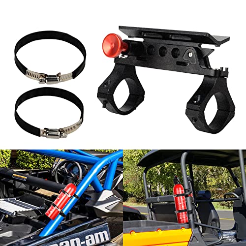 UTV Fire Extinguisher Mount Holder Quick Release Adjustable Fire Bracket for 1.75''-2'' Roll Bar (UTV Polaris RZR Ranger Can-Am Maverick ATV)