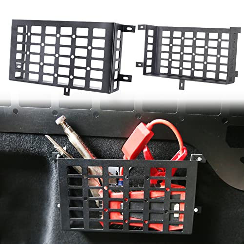 2 Pieces Universal Metal Car Storage Box Small Cargo Pocket Molle Panel Frame Storage System (Car Truck RV Boat Home Storage)