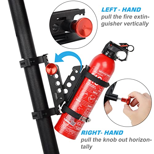 UTV Fire Extinguisher Mount Holder Quick Release Adjustable Fire Bracket for 1.75''-2'' Roll Bar (UTV Polaris RZR Ranger Can-Am Maverick ATV)