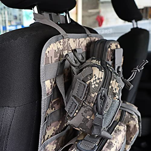 Tactical Car Seat Back Organizer, Upgrade Tactical Vehicle Panel Organizer with 5 Detachable Molle Pouch, Universal fits for Most of Vehicle