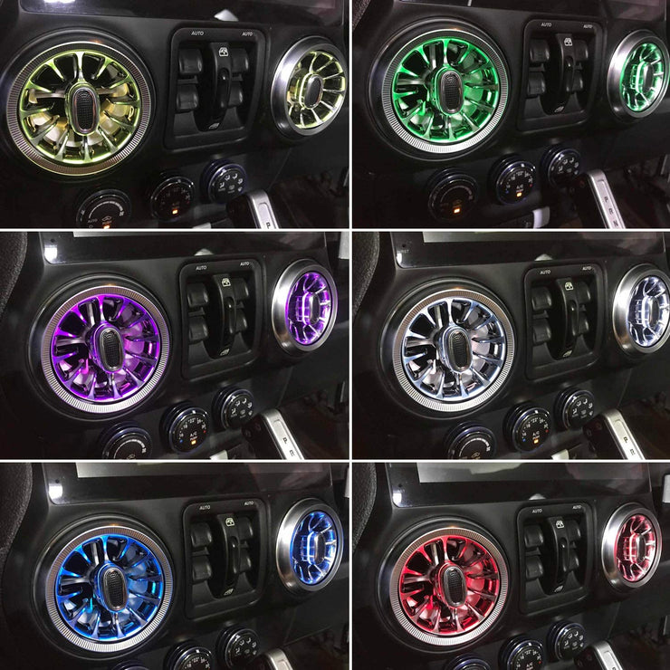 32 Color LED Atmosphere Light Air Vent Ambient Light Turbine Outlets Lamp (11-17 Jeep Wrangler JK JKU)