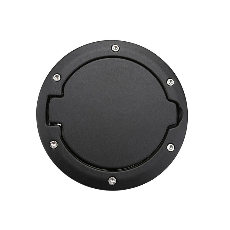 MAIKER Tapa del tanque de combustible del automóvil Tapa del tanque ABS negro Dop del tanque de bencina para Jeep Wrangler JK 07-16 con 6 tornillos de aleación de aluminio