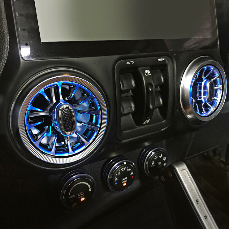 MAIKER 4x purificador de ventilación de aire acondicionado Turbo iluminado con LED para Jeep Wrangler JK 2011-2017